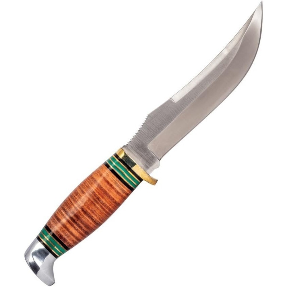 Remington‎  Stacked Leather 10" Fixed Blade W/Brown Leather Sheath R15722